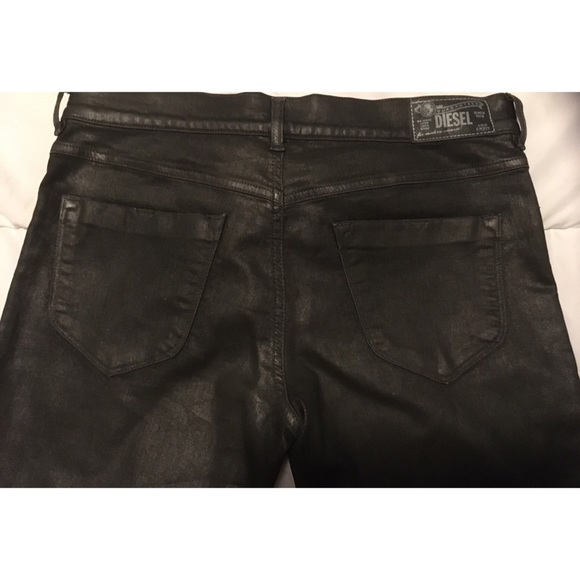 Diesel Stretch Jeggings Dark Grey/Black wet look! - Picture 5 of 6